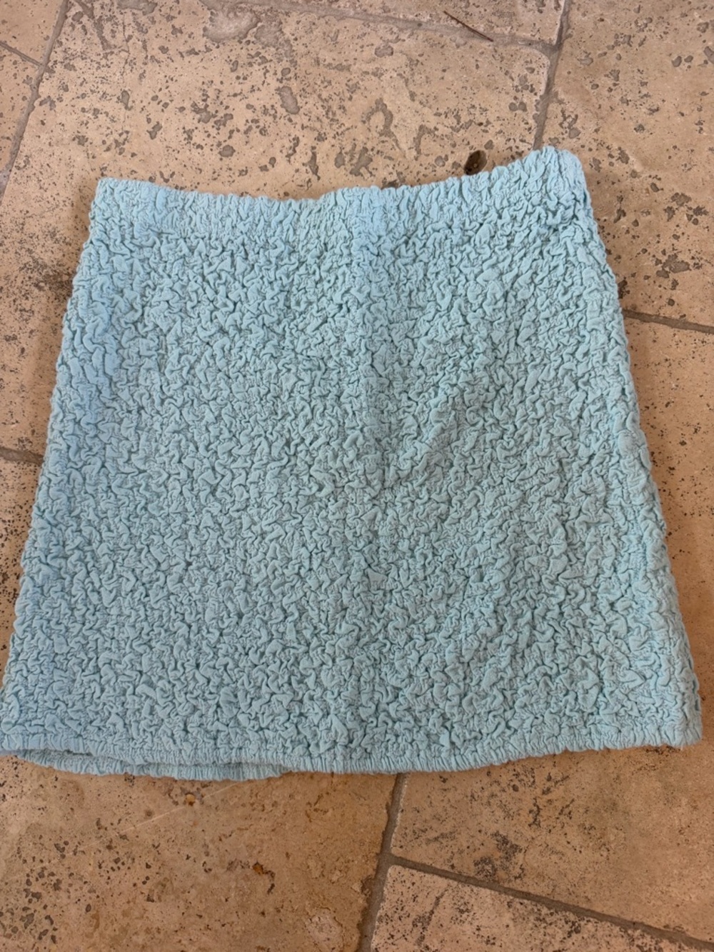 Free People Apple of My Eye skirt blue stretchy smocked sz L
